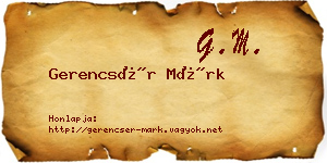 Gerencsér Márk névjegykártya